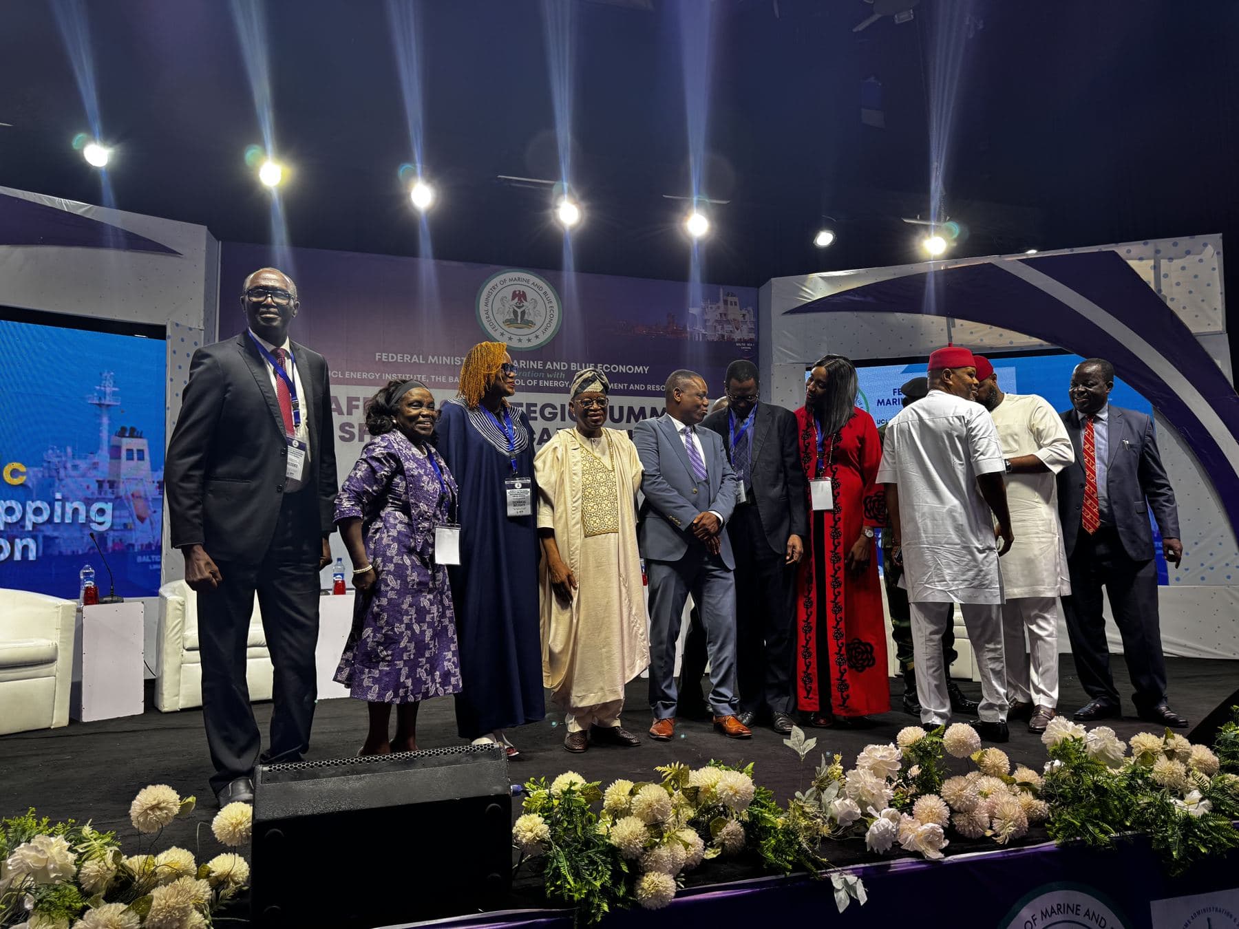Ministers, officials and PATNA delegates on stage in Abuja